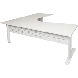 DESK CORNER 1800Wx1800Wx700mmD White Top White Frame Rapid Span Cockpit