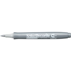Artline Decorite Metallic Markers Brush Nib Silver Box Of 12