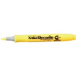Artline Decorite Standard Markers Brush Nib Yellow Box Of 12