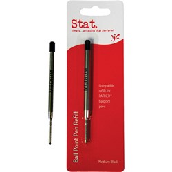 Stat Ballpoint Pen Refill Parker Compatible Medium buy 10 for a Pack Black