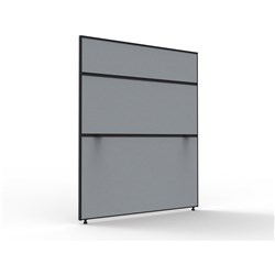 Rapidline SHUSH30+ Screen 1200W x 30D x 1500mmH Black  Frame Grey Pinnable Fabric