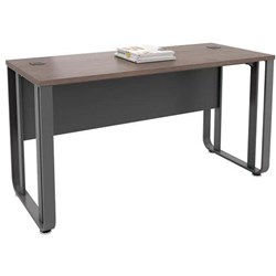 OM Premier Rectangular Desk  1800W x 750D x 720mmH Regal Walnut And Charcoal 