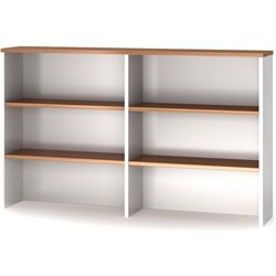 OM Premier Overhead Hutch  1800W x 325D x 1080mmH Virginia Walnut And White