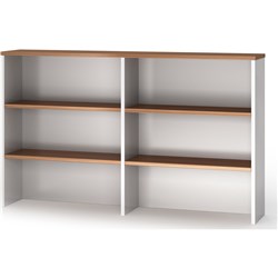 OM Premier Overhead Hutch  1500W x 325D x 1080mmH Virginia Walnut And White