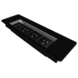 Rapidline Table Surface  Mounted Flip Box 4 GPO Black