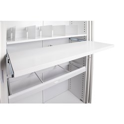 Rapidline Go Steel Tambour  Accessory Pull Out File Shelf 1030W x 390D x 35mmH White