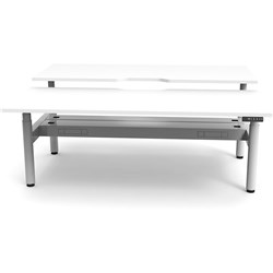 Rapidline Halo+ Back to Back Workstation + Cable Tray 2 Person 1500mmW White/White