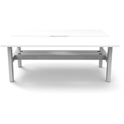 Rapidline Boost Static Back To Back Workstation+Tray 2 Person 1200Wx1500x730mmH White/White