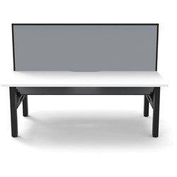 Rapidline Boost Static Back To Back Workstation + Screen 2 Person 1200mmW White/Black