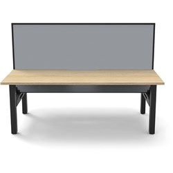 Rapidline Boost Static Back To Back Workstation + Screen 2 Person 1800mmW Oak/Black