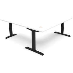 Rapidline Boost Static Corner Workstation 1500/1500W x 750D x 730mmH White/Black