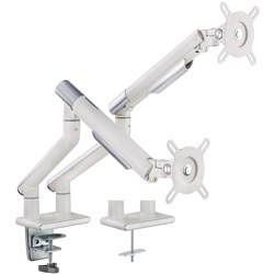 Ergovida EMA49-C24W Premium Slim Spring Assistant Aluminium Dual Monitor Arm White EMA49-C24W