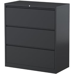 Steelco Lateral Filing Cabinet 3 Drawer 915W x 463D x 1015mmH Graphite Ripple