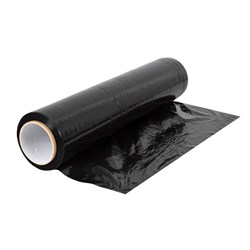 Marbig Professional Blown Hand Film Roll 500mm x 300m 17 Micron Black Carton Of 6