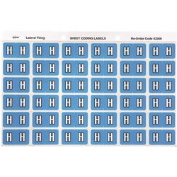 Avery Alphabet Coding Label H Side Tab 25x38mm Blue Pack Of 180