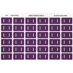 Avery Alphabet Coding Label I Side Tab 25x38mm Purple Pack Of 180