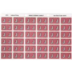 Avery Alphabet Coding Label J Side Tab 25x38mm Mauve Pack Of 180