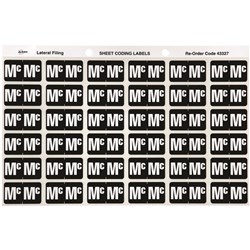 Avery Alphabet Coding Label Mc Side Tab 25x38mm White Black Pack Of 180