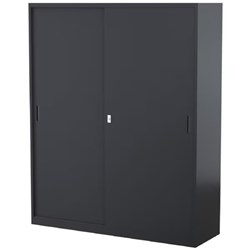 Steelco Sliding Door Cabinet 3 Shelves 1500W x 465D x 1830mmH Graphite Ripple
