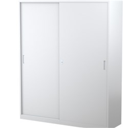 Steelco Sliding Door Cabinet 3 Shelves 1500W x 465D x 1830mmH Silver Grey