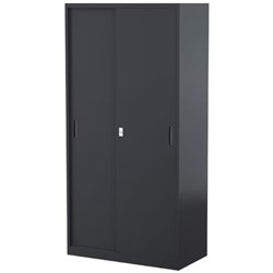 Steelco Sliding Door Cabinet 3 Shelves 914W x 465D x 1830mmH Graphite Ripple