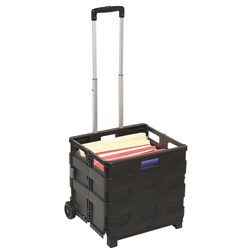Marbig Collapsible Storage Trolley 25kg Capacity Black 
