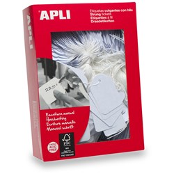 Apli 390 Handwriting Strung Tickets 22 x 35mm White  (BUY 5 FOR A BOX OF 500)