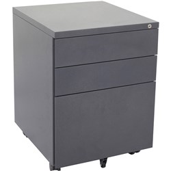 Rapidline Go Steel Mobile Pedestal 2 Drawer 1 File 460W x 472D x 610mmH Graphite Ripple