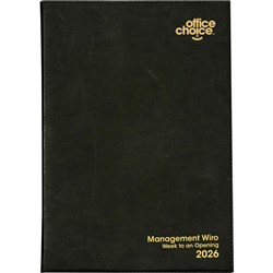 Office Choice Management Diary A4 Week To View Black 