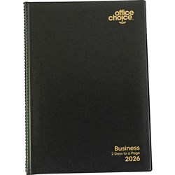 Office Choice Business Diary A5 2 Days To Page Black 